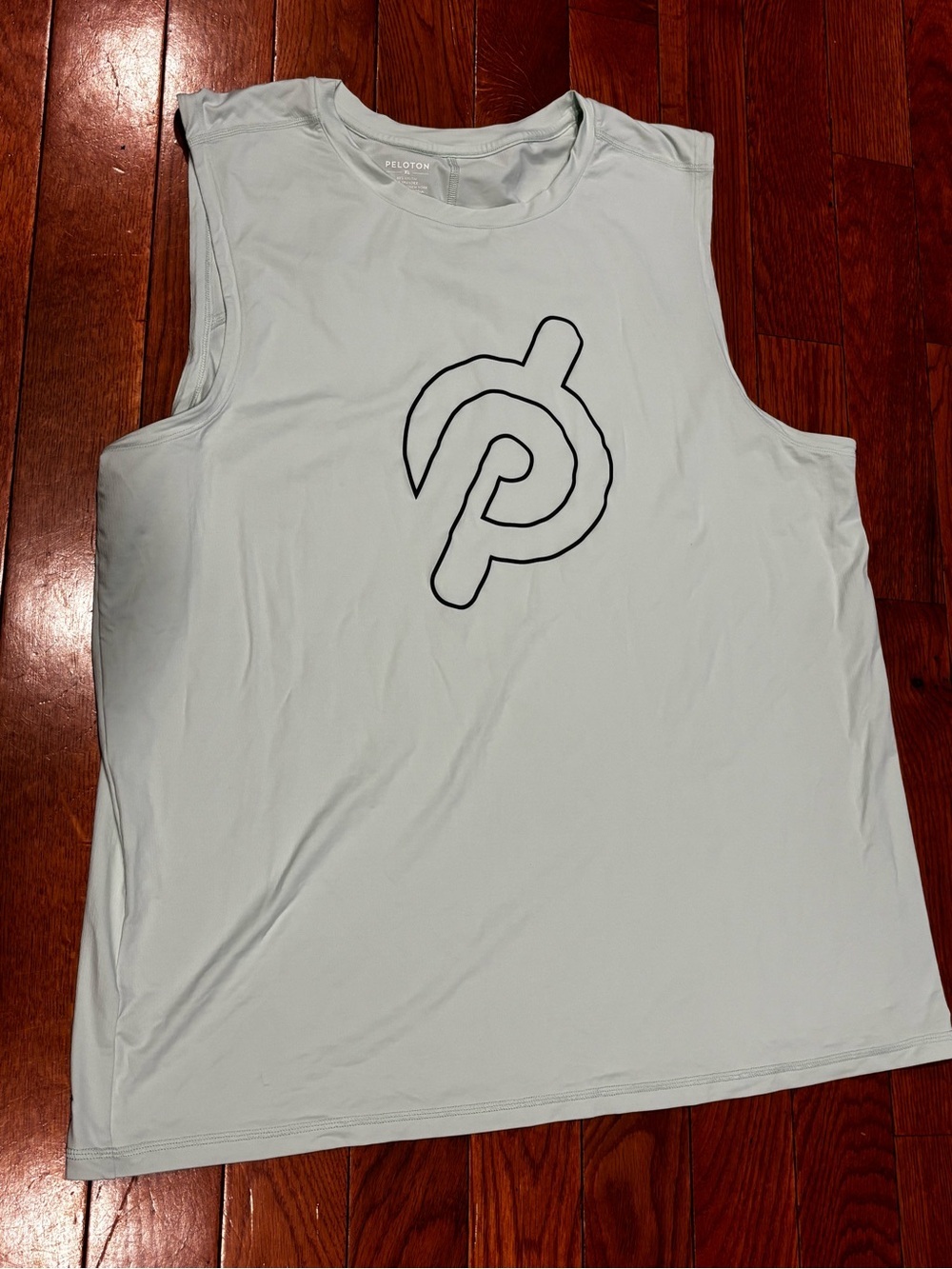 Peloton Men’s XL Light Blue green Muscle Tank with Black Logo